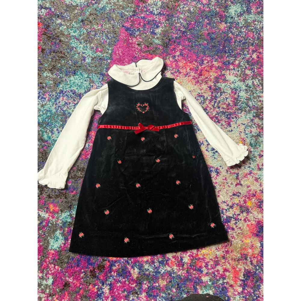 Vintage y2k Just Friends Girls velvet Holiday Dress Size 3T with undershirt